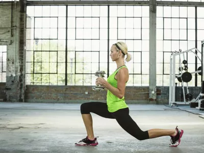 Woman doing weight training