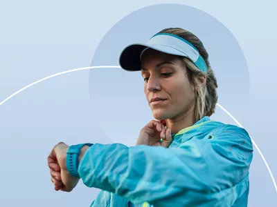 Woman checking her heart rate