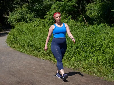 Woman walking outside