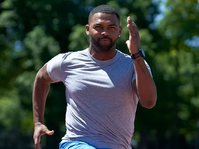 Man running outside