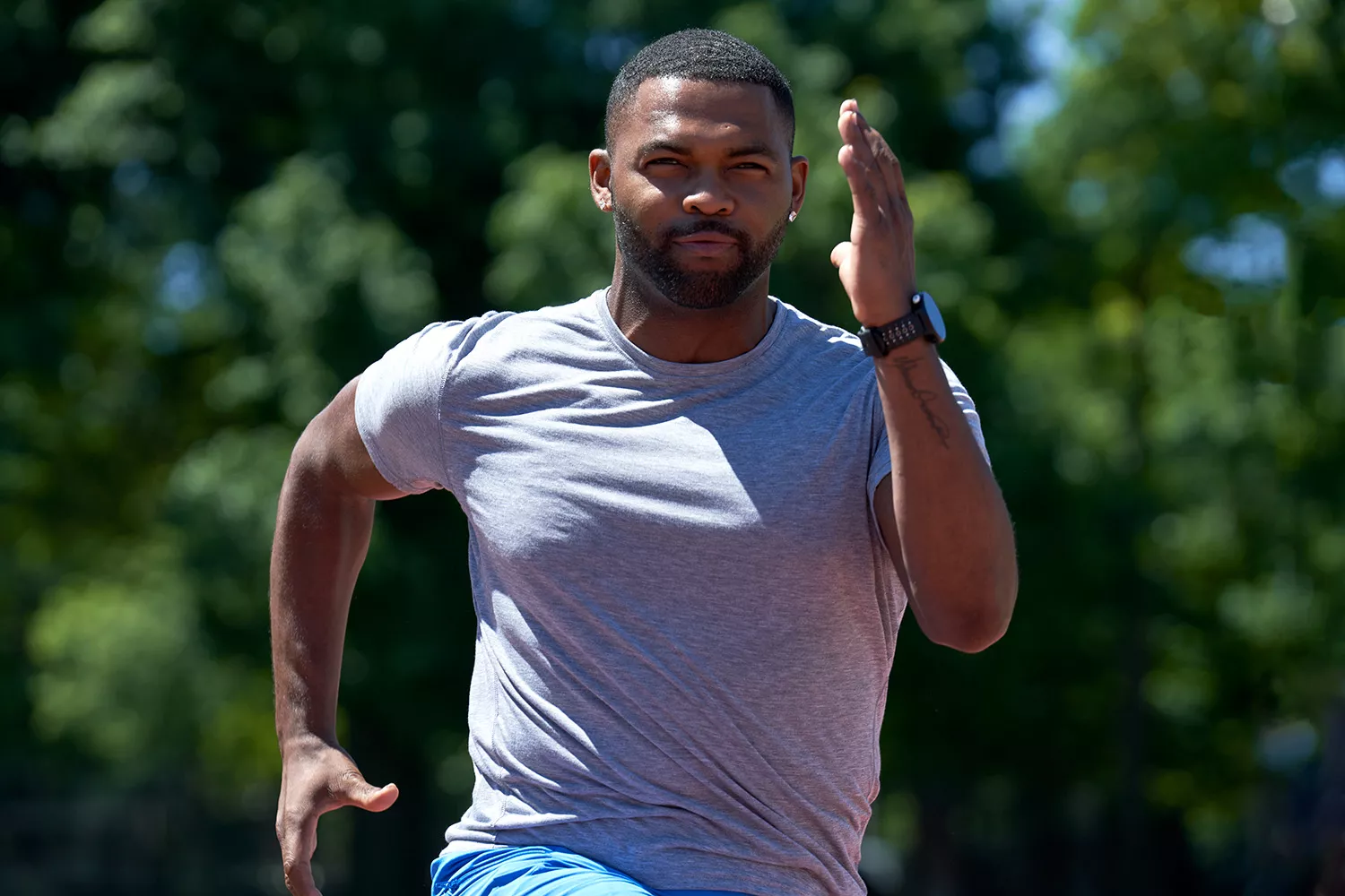 Man running outside