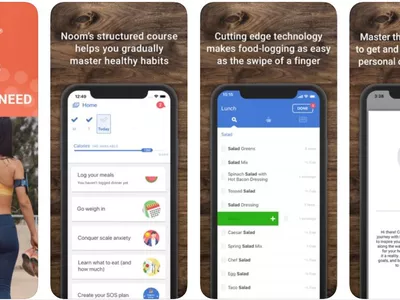 Screenshots of the Noom app from the App Store.