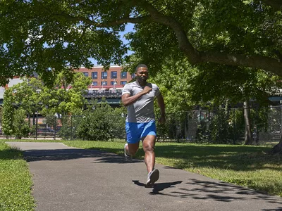 Man running outside