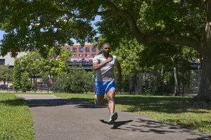 Man running outside